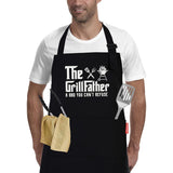 APRONPANDA The Grill Father - BBQ Cooking Apron for Men, Funny Kitchen Apron with Pockets, Christmas Gifts for Men, Husband, Dad, Grandad Birthday Gifts