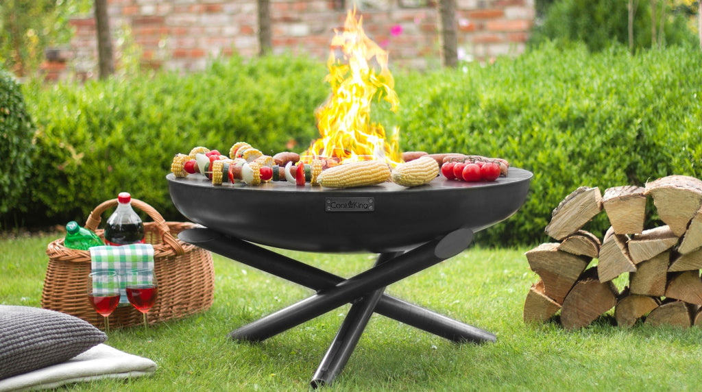 Clara Shade Sails Cook King Fire Bowl with grill Indiana