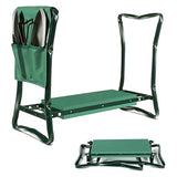 Garden Kneeler with Handles & Tools Bag 2 in 1 Padded Seat Folding Space Saving Green