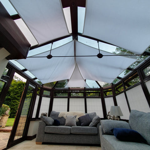 DIY Made to Measure bespoke customised conservatory roof sun shade sail blind