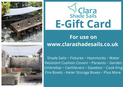 Clara Shade Sails E-Gift Cards £10, £25, £50, £100