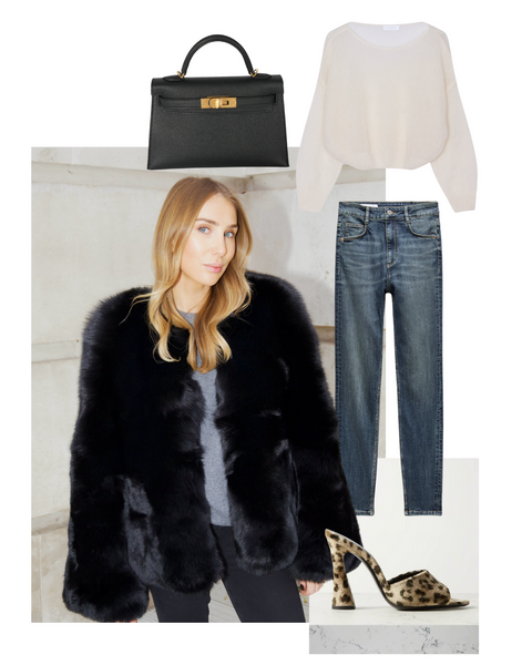 The Anouska Black Coat styles with our Mohair Jumper For A Casual Valentine's Day Look