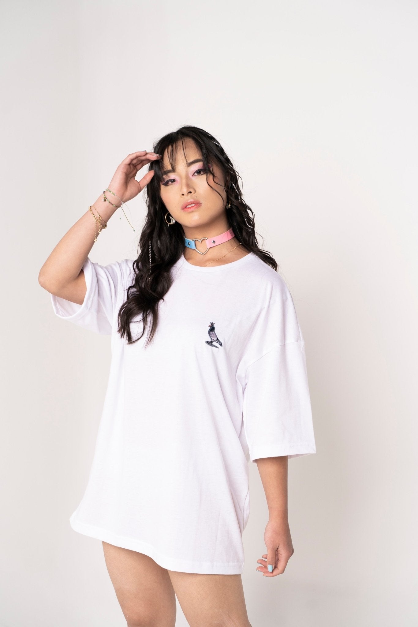 Playera Palomo Reflex Blanca Oversize – Rey Palomo