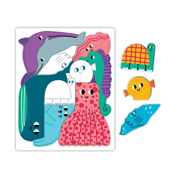Mudpuppy We Go Together 10 Shaped Puzzle Pieces Ocean