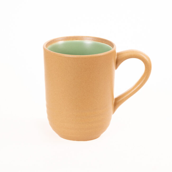 Trade Aid Pond Mug Beige with Green inside