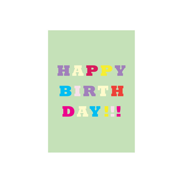 eminentd Colour Text Card Happy Birthday