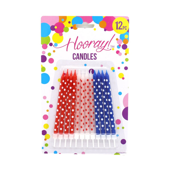 Birthday Cake Candles Spots with Holders Pack of 12