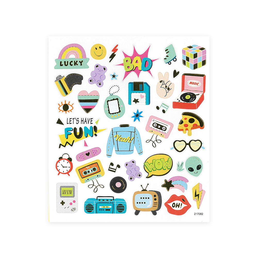 Gold Retro Pop Culture Stickers