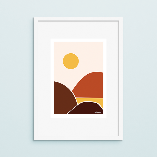 eminentd A4 Art Print Talula Moonscape Orange