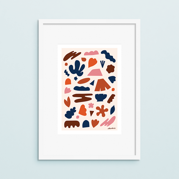 eminentd A4 Art Print Talula Shapes Navy