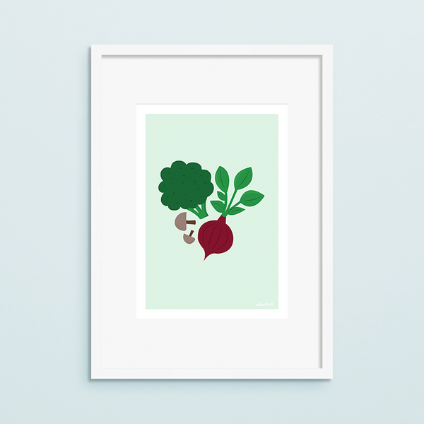 eminentd A4 Art Print Beetroot and Broccoli