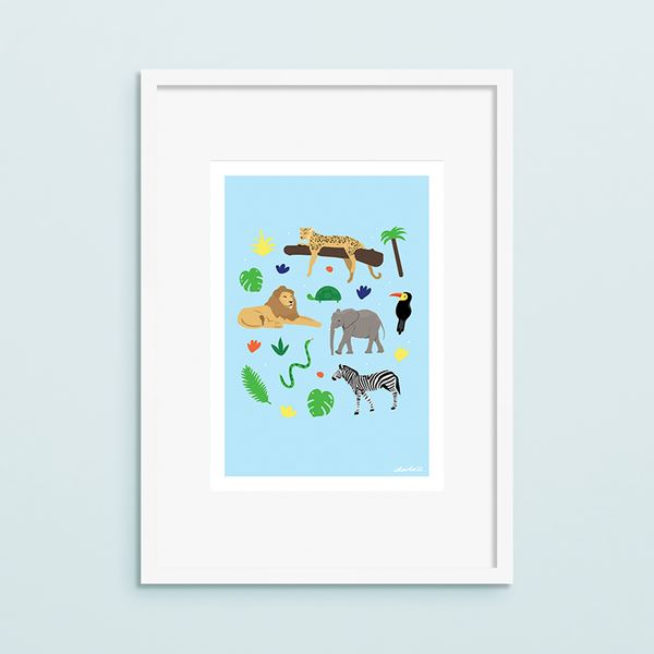 eminentd A4 Art Print Safari Animals