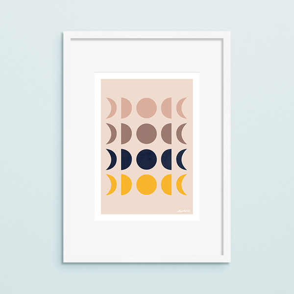 eminentd A4 Art Print Talula Moon Forms Phases Horizontal