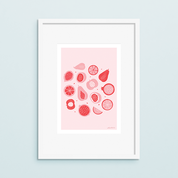 eminentd A4 Art Print Talula Fruits Pink