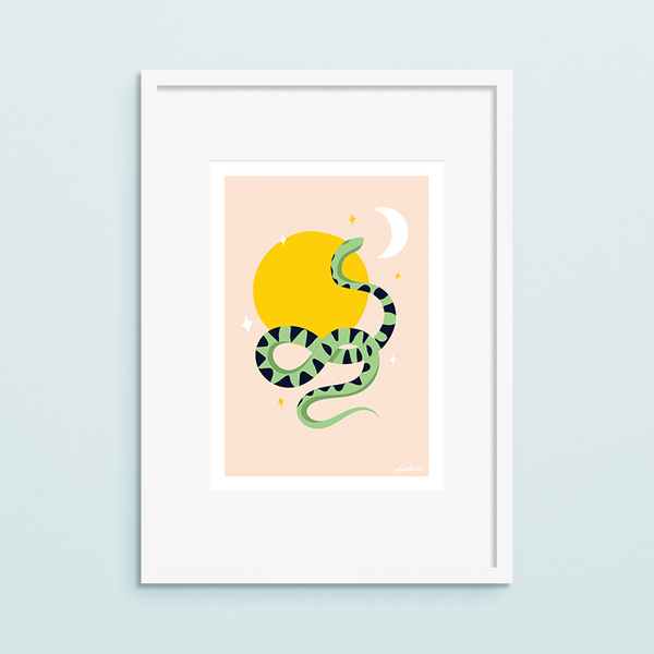 eminentd A4 Art Print Solstice Snake Mint