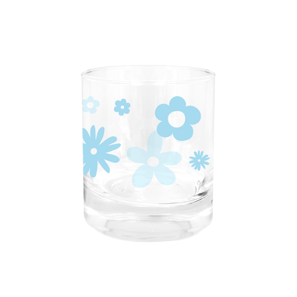 eminentd Glass Tumbler Daisies Blue