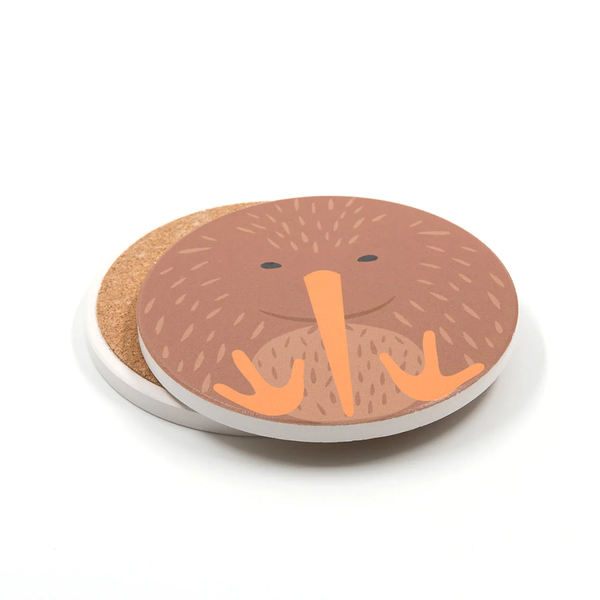 100% NZ Cuties Ceramic Coaster Kiwi