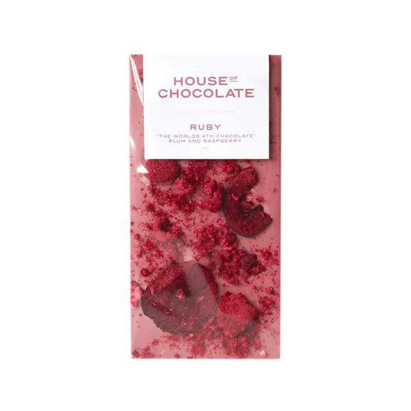 House of Chocolate Ruby Plum and Raspberry Bar 96g