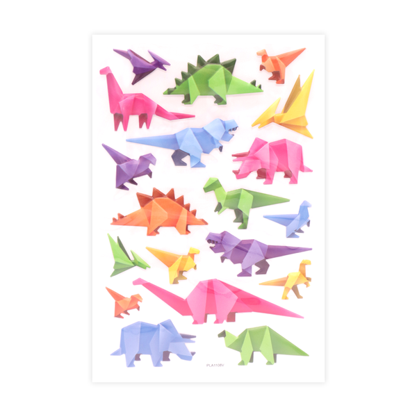 Origami Dinosaur Stickers