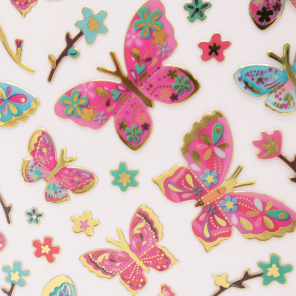 Teal and Pink Butterfly Stickers