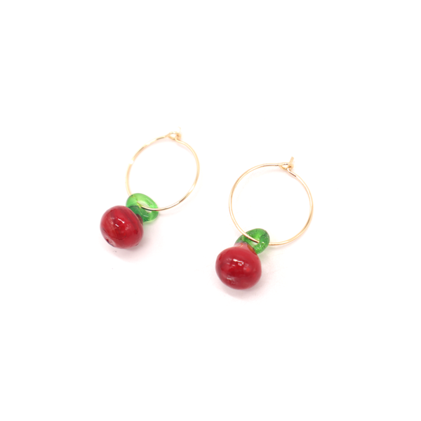 Penny Foggo Earrings Glass Fruit Apples