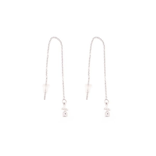 Penny Foggo Earrings Threaders Rose Silver