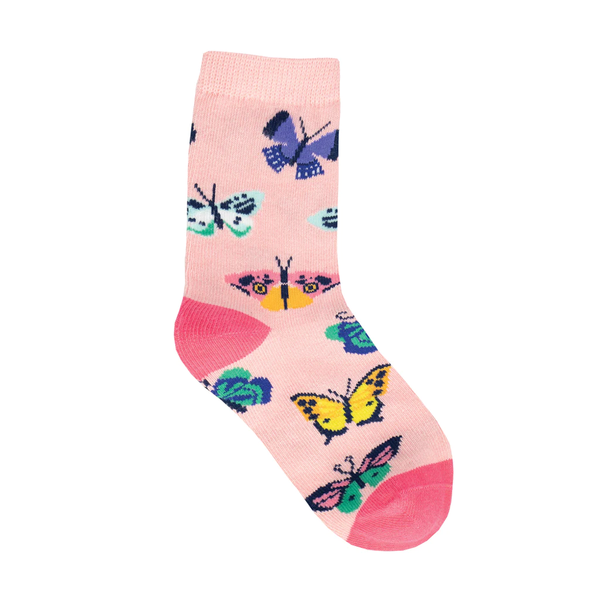 Socksmith Socks Kid's Butterfly Migration Pink 2-4 Years 6-10 Size