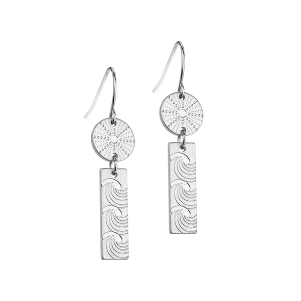 Little Taonga Earrings Kina and Moana Pendant Silver