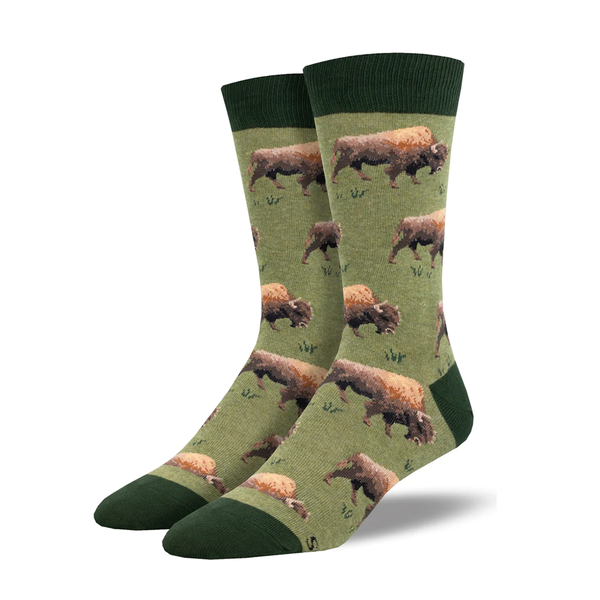 Socksmith Socks Men's Grazing Bison Green