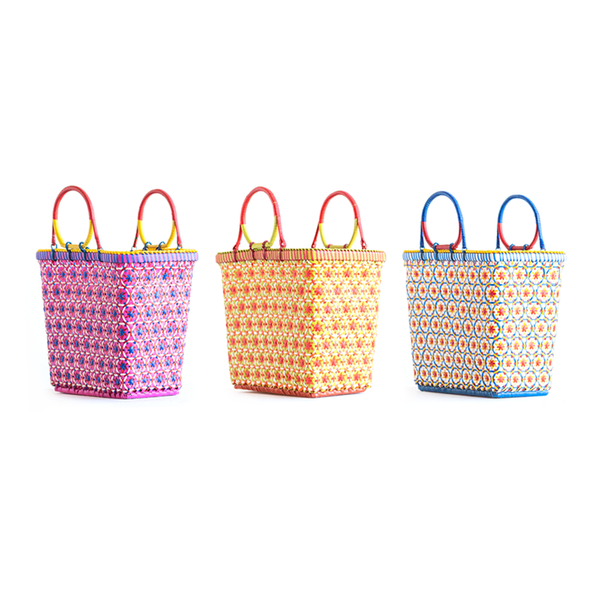 Zay Burmese Woven Basket Sol Medium Assorted