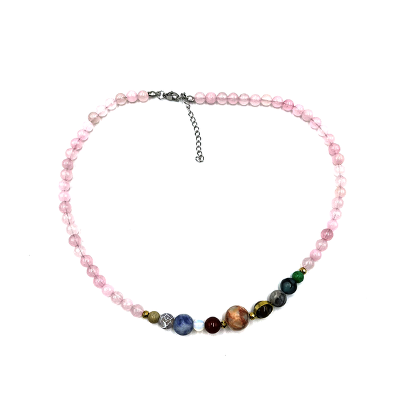 Solar System Necklace Rose Quartz