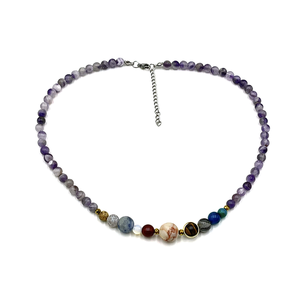 Solar System Necklace Amethyst