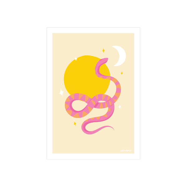 eminentd A4 Art Print Solstice Snake Pink