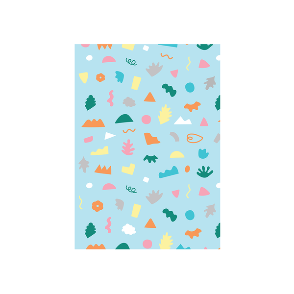 eminentd Abstract Card Shapes and Squiggles Light Blue