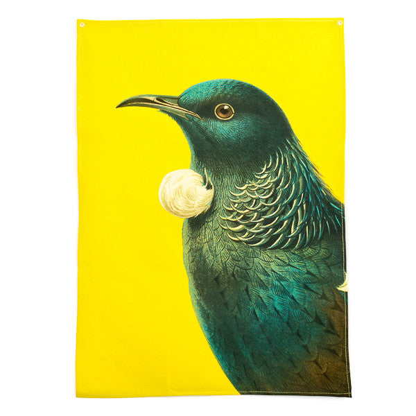 Bird Tea Towel Tūī Yellow