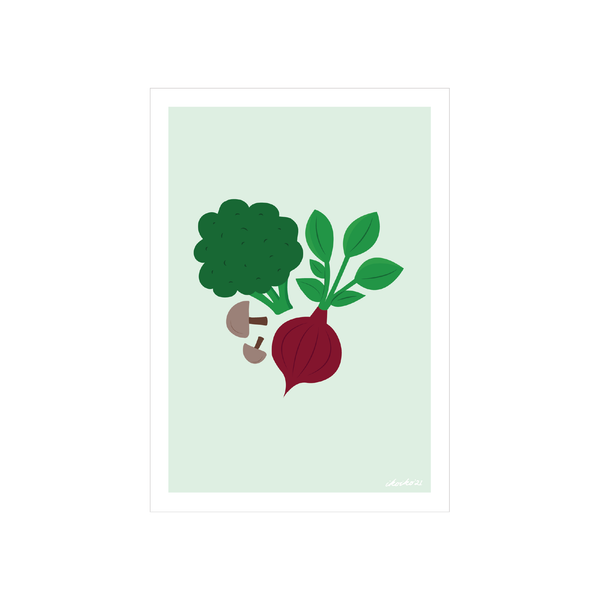 eminentd A4 Art Print Beetroot and Broccoli