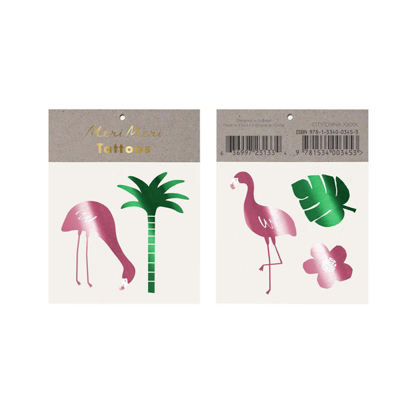 Meri Meri Tattoos Tropical Flamingo