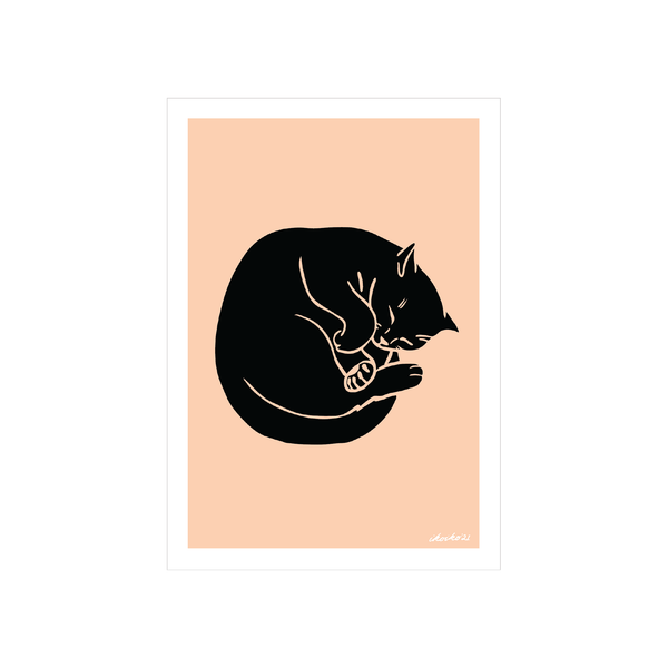 eminentd A4 Art Print Talula Cat Black