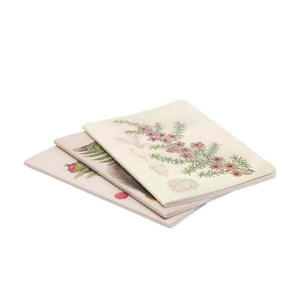 100% NZ Notebooks Set of 3 Botanical Illustrations