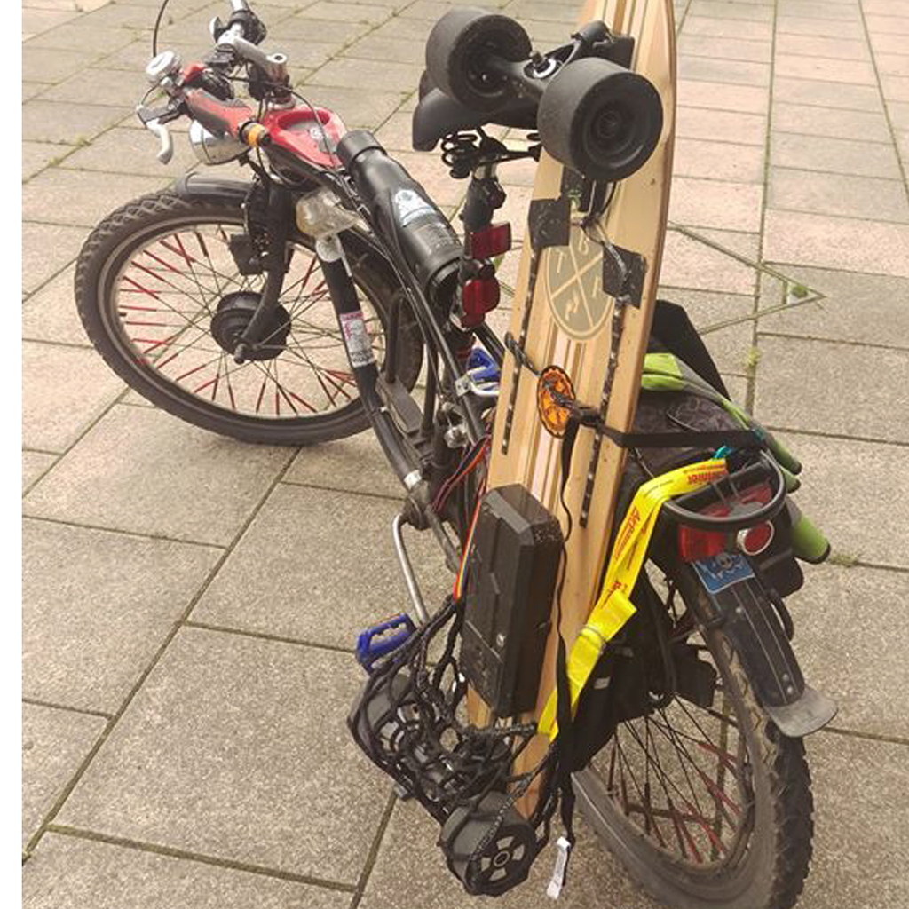 skateboard carrier bike