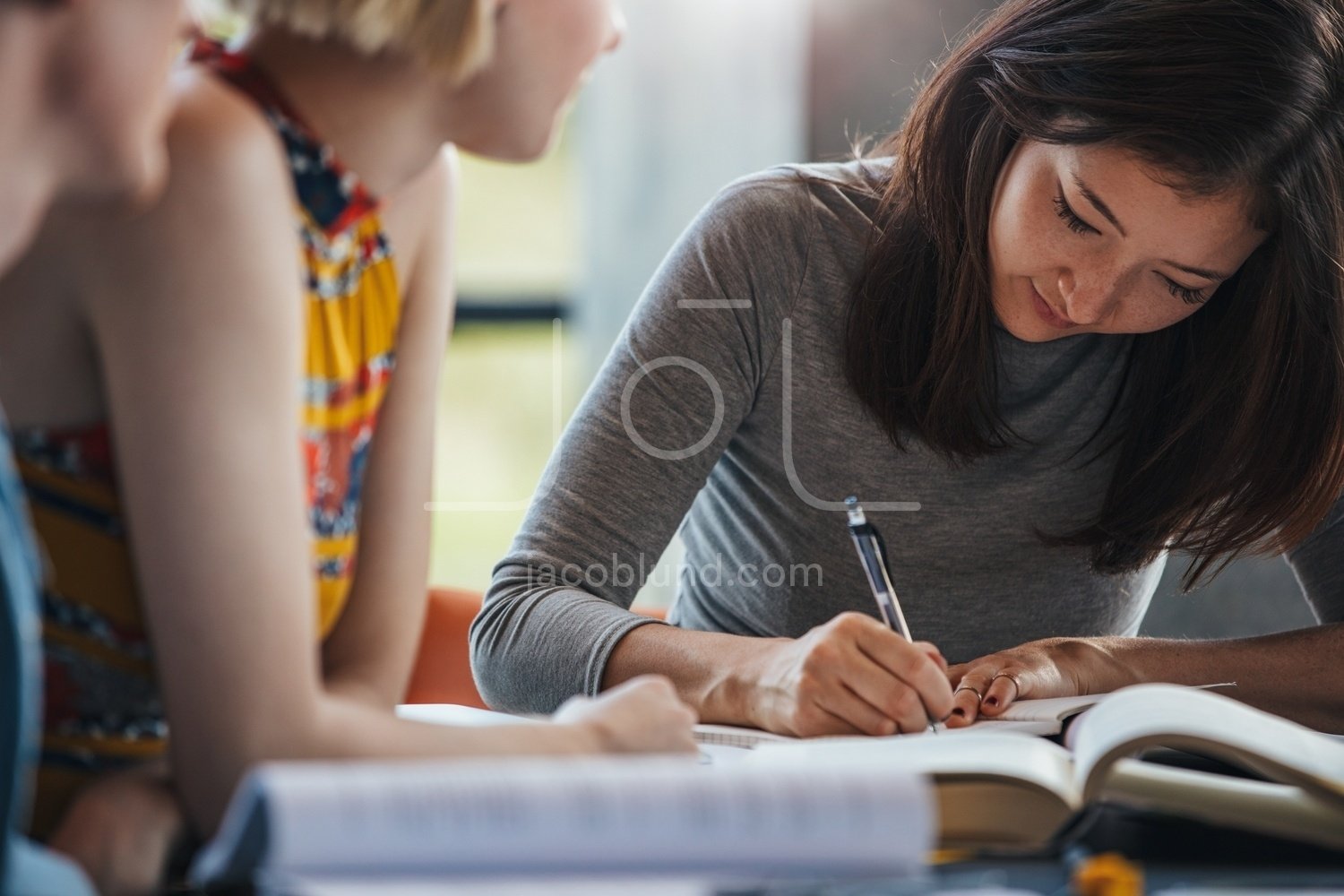 She studies french. Фото нужность обучения.