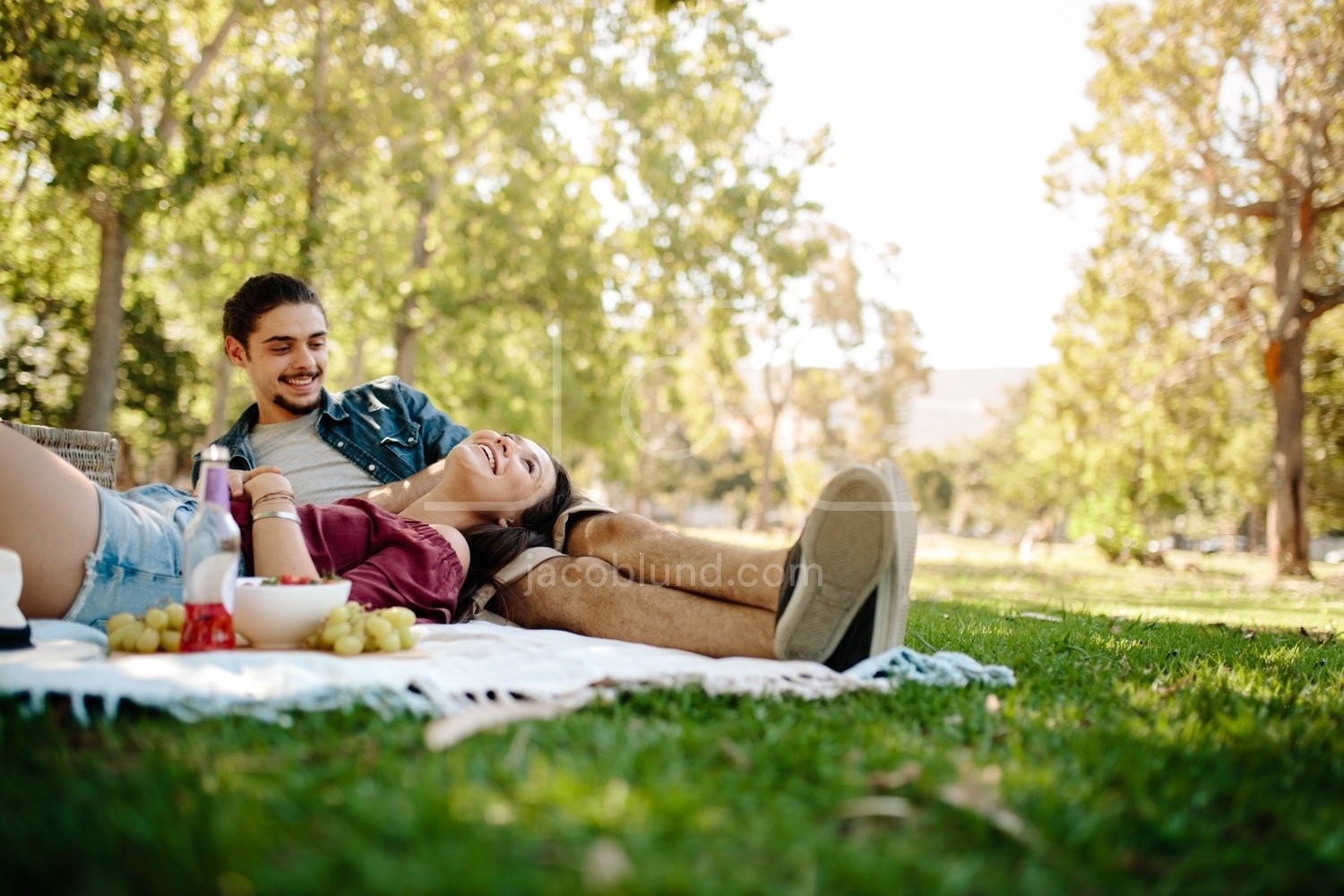 Affectionate Couple On Picnic Jacob Lund Photography Store Premium Stock Photo