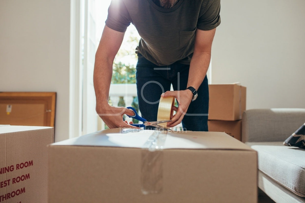 packing boxes and tape