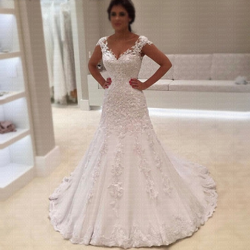 pearl mermaid wedding dress