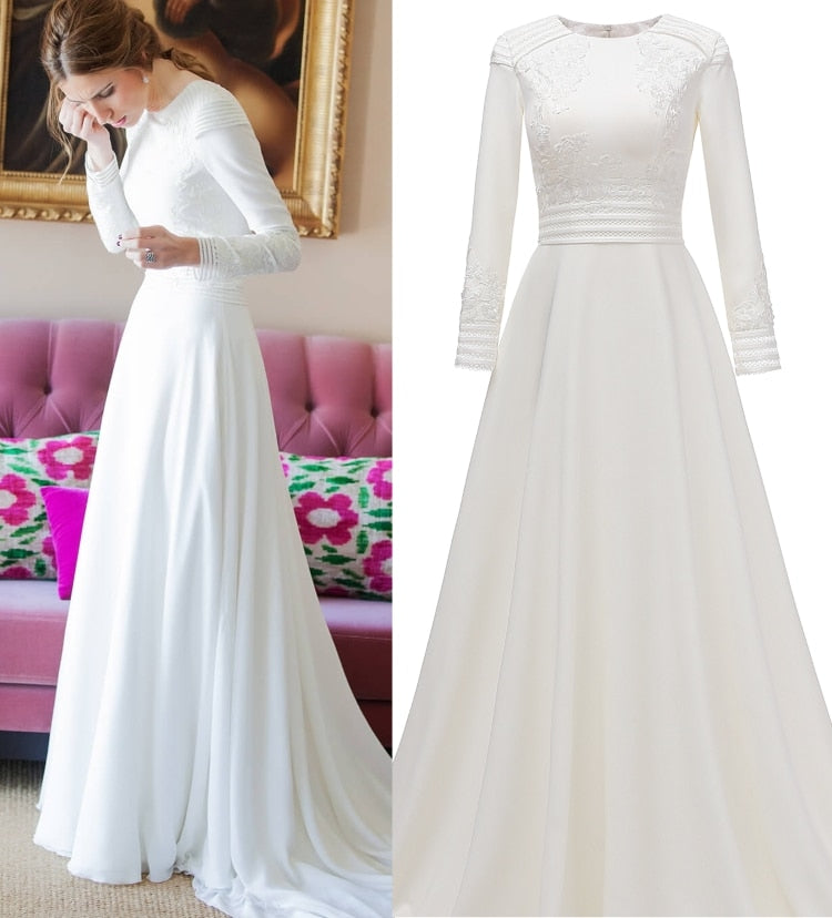 simple plain wedding dress