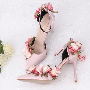 pink bridal sandals