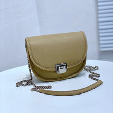Load image into Gallery viewer, Leisure Yellow Small Saddle Bag 100% Genuine Cow Leather Women
