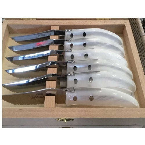 AU Nain Prince Gastronome Set of 4 Steak Knives with Rose Wood Handles