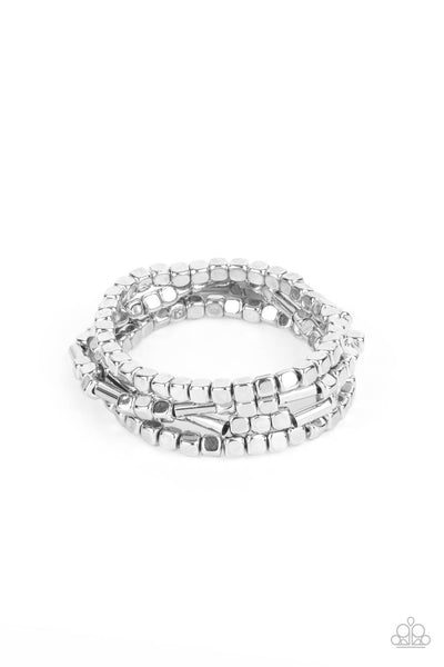 Paparazzi Metro Materials - Bracelet Silver Box 99 – Cynthia’s Dazzling ...