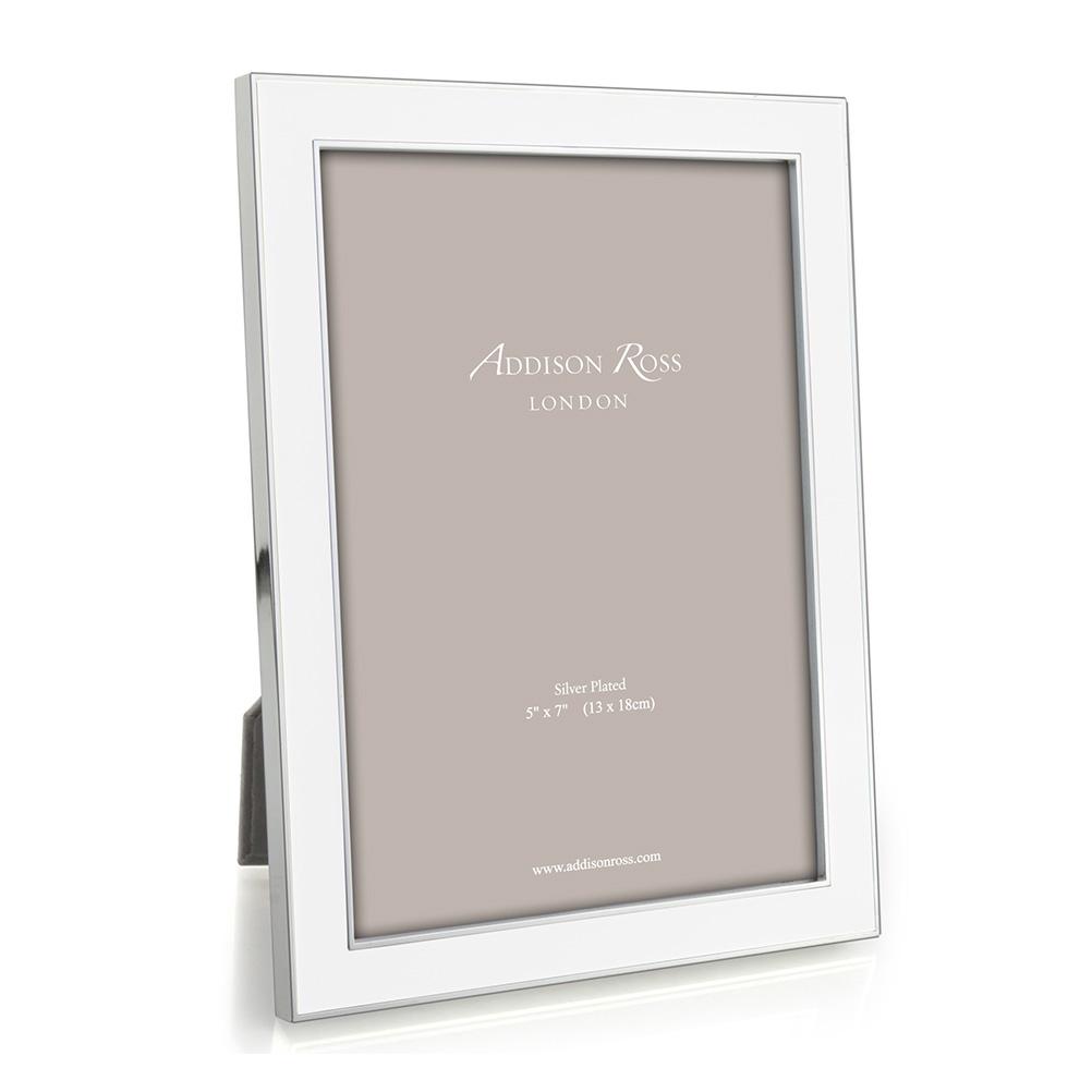 Silver Trim, White Enamel Picture Frame - Addison Ross Ltd USA product image